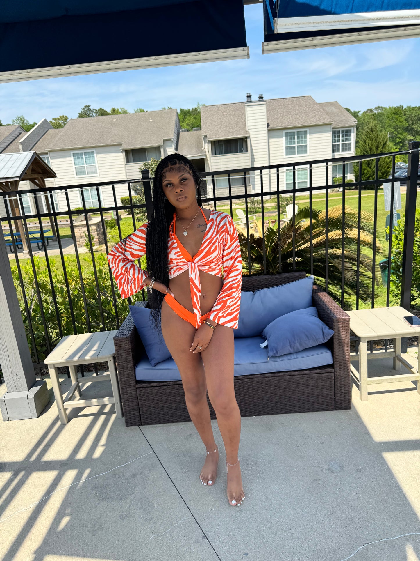 Sexy leopard 3 piece bikini swimsuit