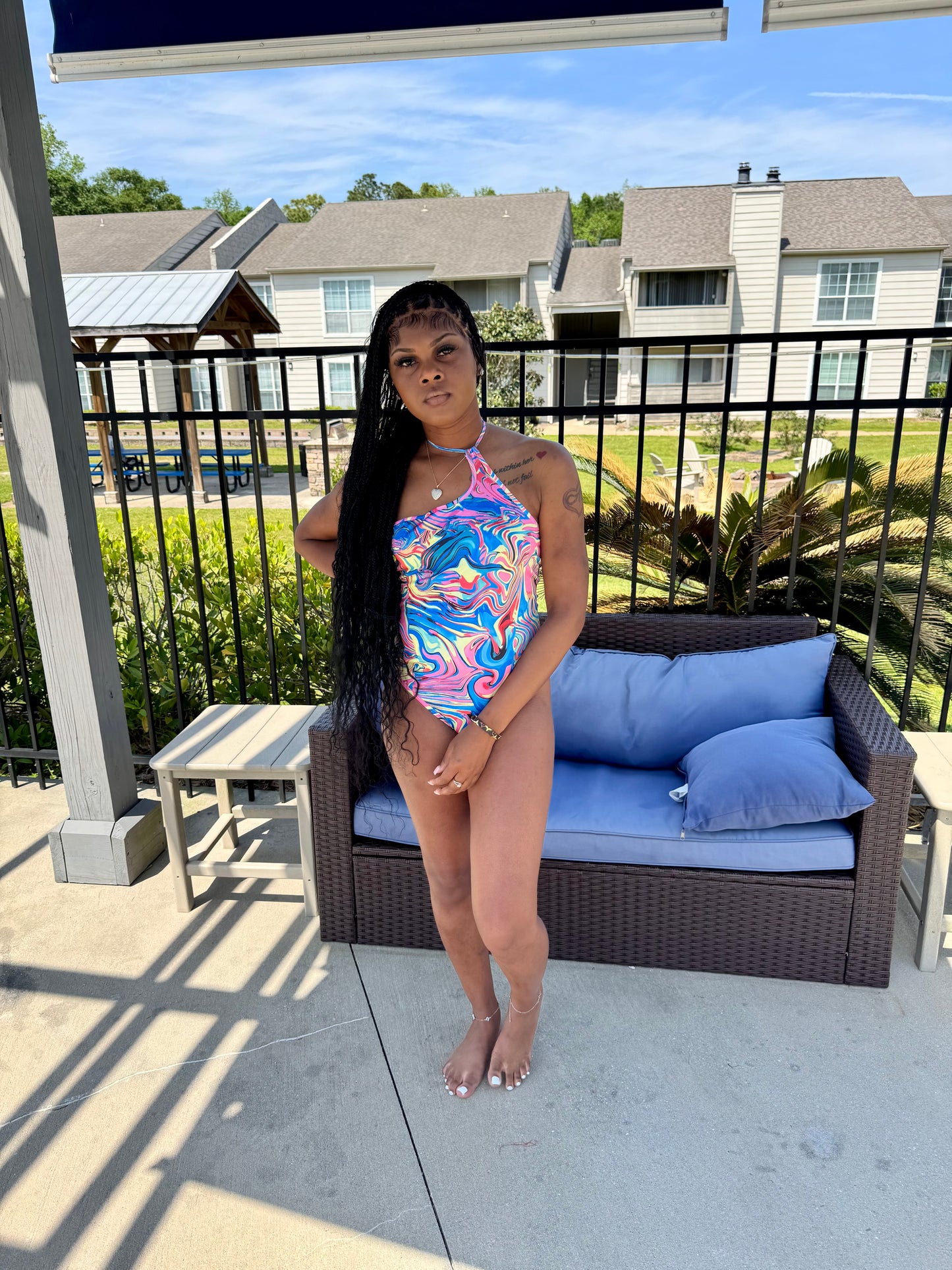 Sexy halter one piece swimsuit