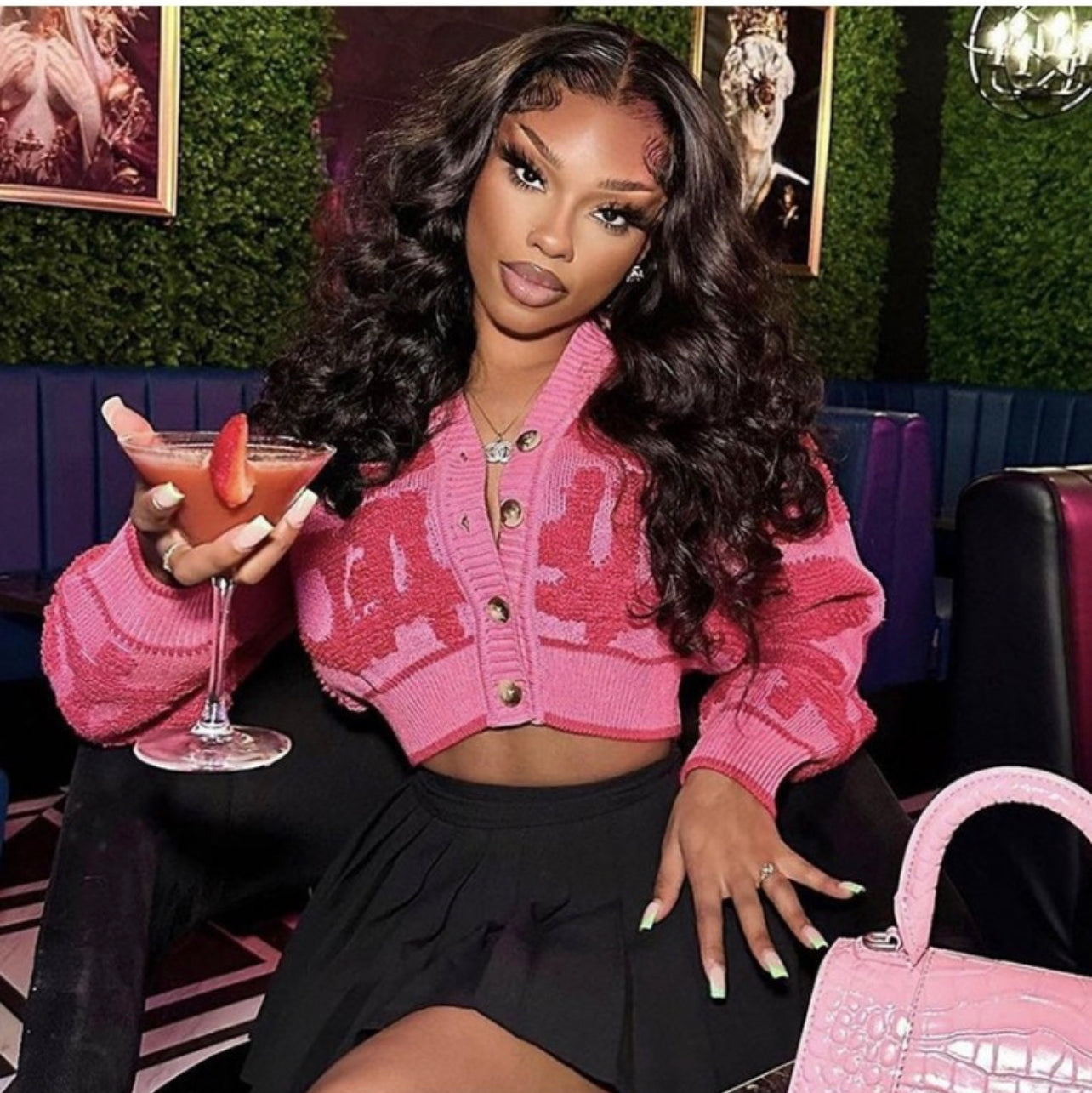 Pink knitted sweater