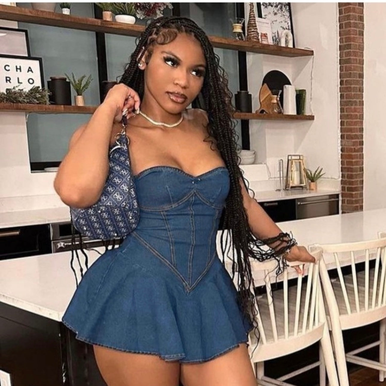 Sleeveless denim dress (pre-order)