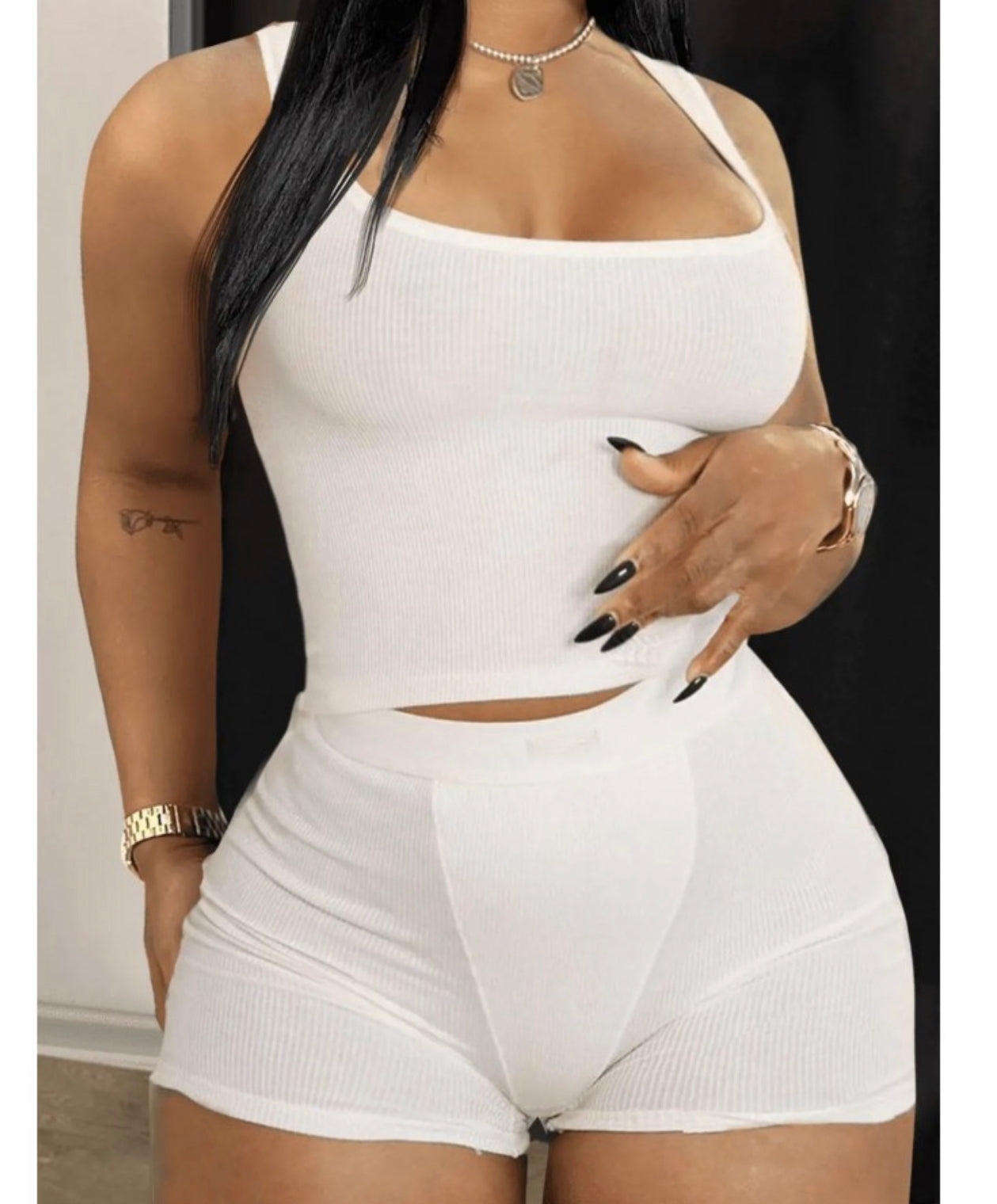 Sleeveless 2 piece suit