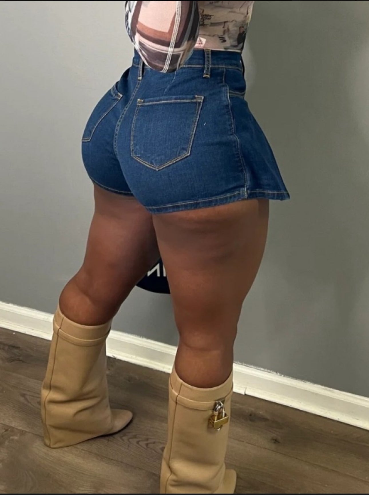 Denim skort