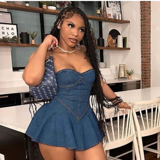 Sleeveless denim dress (pre-order)