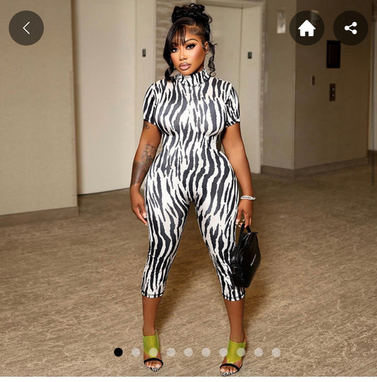 Zebra print romper