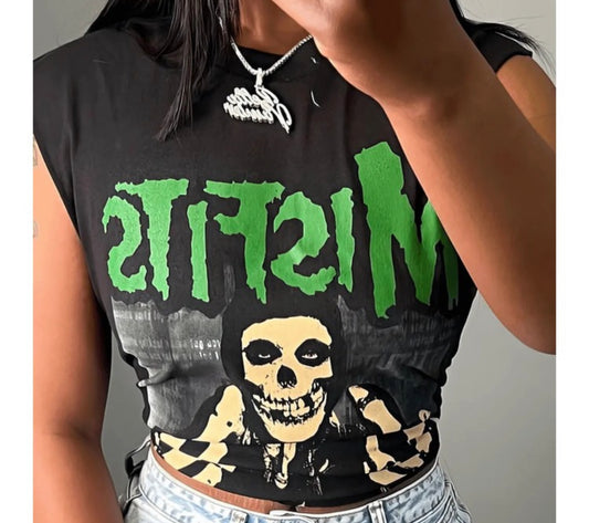 Skull letter tank top
